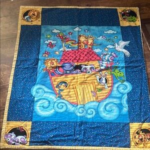 Colorful Vintage  Noah’s Ark Baby Blanket